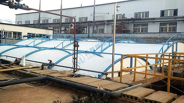 鹤壁元昊化工污水池密封罩安装工程