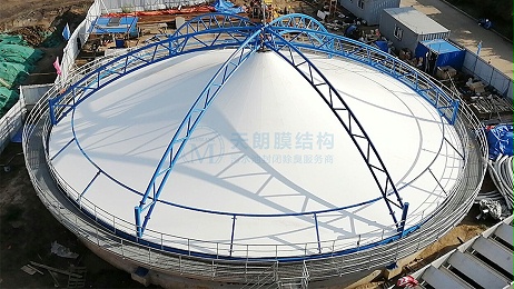 金士百啤酒污水池反吊膜封闭工程