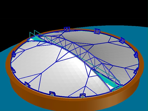 随动式钢架反吊膜结构