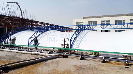 辽宁蓝水环保V92池反吊膜封闭工程