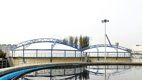 甘肃酒泉污水处理厂污水池反吊膜密封罩